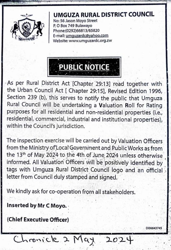 Umguza Rural District Council Conducts Valuation Roll Umguza site